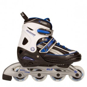 Nijdam Skates Semi-Soft zwart/zilver/blauw